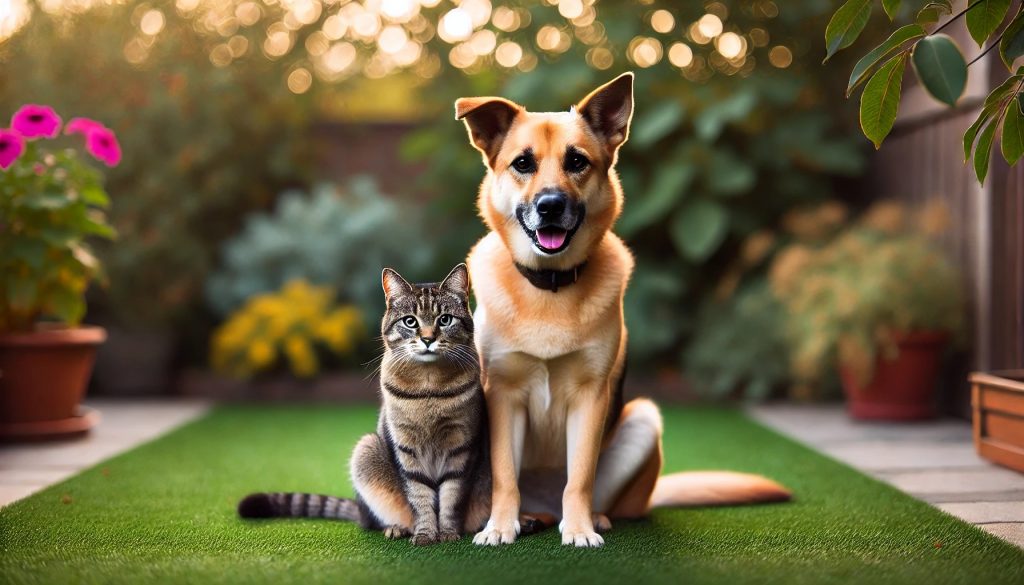 Un perro y un gato juntos, mostrando sus diferencias y similitudes.